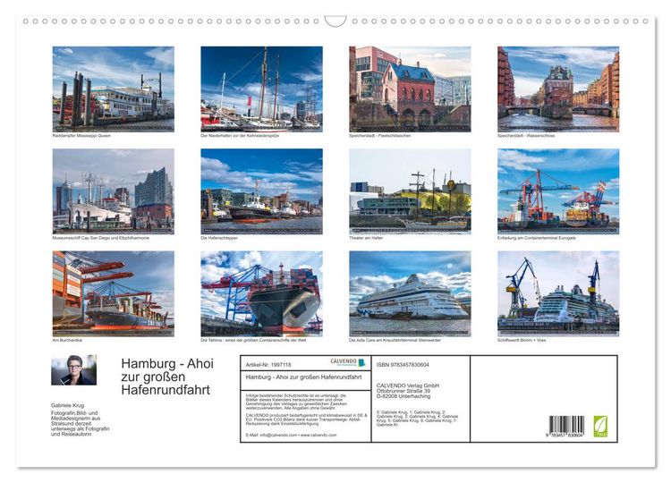 Produktbild: Hamburg - Ahoi zur gro&szlig;en Hafenrundfahrt (Wandkalender 2026 DIN A2 quer), CALVENDO Monatskalender