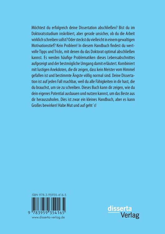 Produktbild: Kleines Handbuch zum erfolgreichen Verfassen und Vollenden einer Dissertation. Tipps, Tricks, &Uuml;bungen und am&uuml;sante Anekdoten aus der Studienzeit