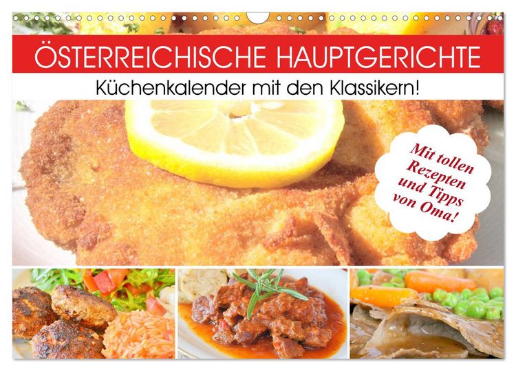 Produktbild: &Ouml;sterreichische Hauptgerichte. K&uuml;chenkalender mit den Klassikern! (Wandkalender 2026 DIN A3 quer), CALVENDO Monatskalender
