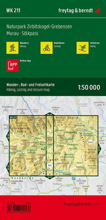 Produktbild: freytag & berndt Wanderkarte WK 211 Naturpark Zirbitzkogel-Grebenzen, Murau - S&ouml;lkpass 1:50.000