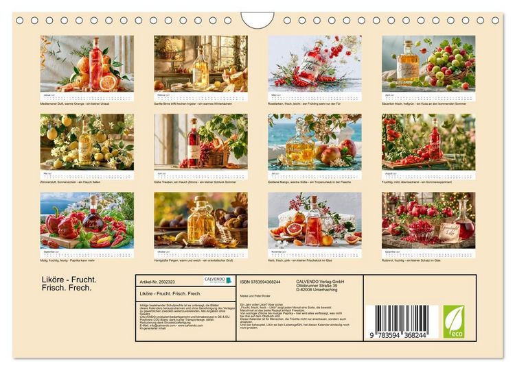 Produktbild: Lik&ouml;re - Frucht. Frisch. Frech. (Wandkalender 2027 DIN A4 quer), CALVENDO Monatskalender