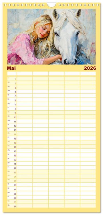 Produktbild: Familienplaner 2026 - Seelenverwandte. Frauen und Pferde. Die Magie der Verbundenheit mit 5 Spalten (Wandkalender, 21 x 45 cm) CALVENDO
