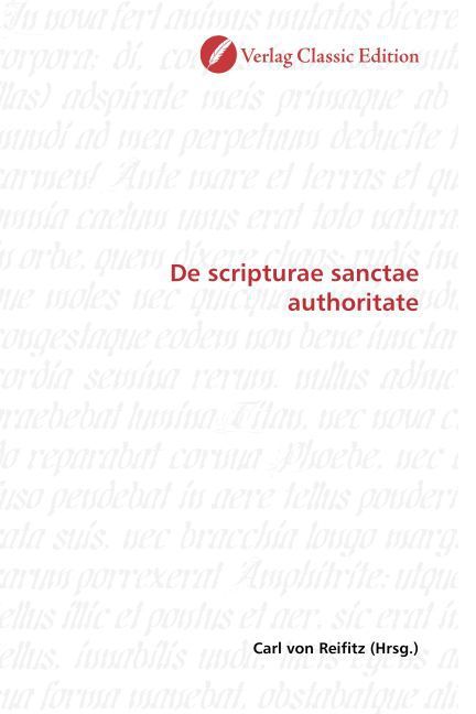 Produktbild: De scripturae sanctae authoritate