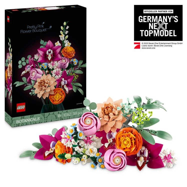 Produktbild: LEGO Botanicals Schöner Rosafarbener Blumenstrauß - Blumendeko 10342