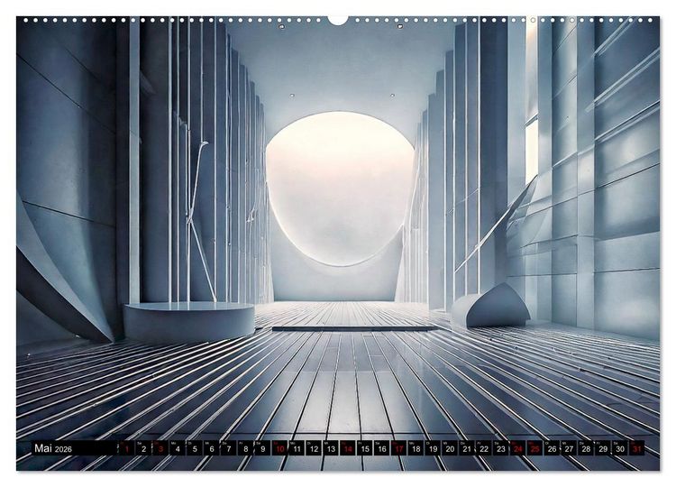 Produktbild: Offene R&auml;ume, minimalistisch und abstrakt (Wandkalender 2026 DIN A2 quer), CALVENDO Monatskalender
