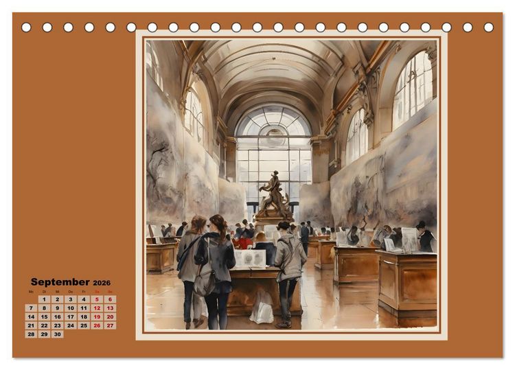 Produktbild: KI spaziert durch Paris (Tischkalender 2026 DIN A5 quer), CALVENDO Monatskalender