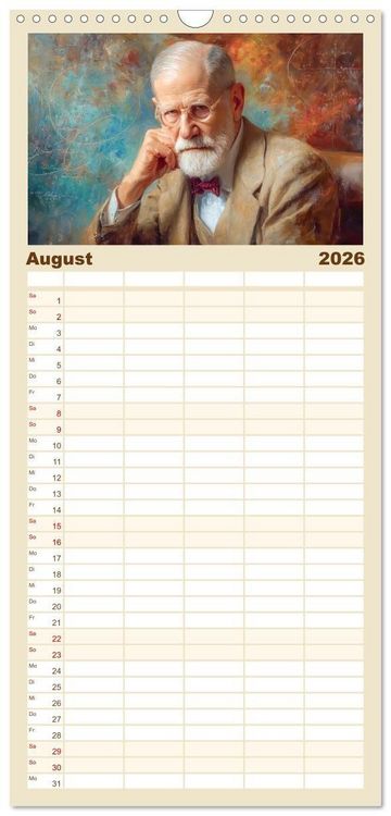 Produktbild: Familienplaner 2026 - Mystiker und Denker - Bekannte Gesichter der Vergangenheit mit 5 Spalten (Wandkalender, 21 x 45 cm) CALVENDO