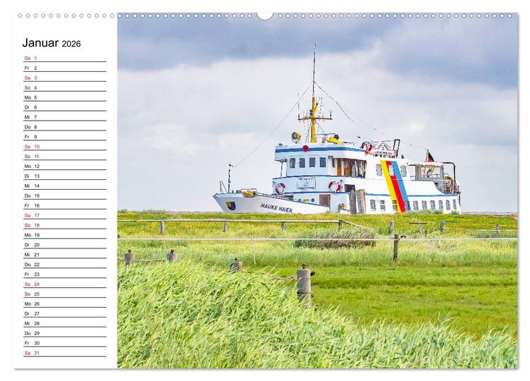 Produktbild: Hallig Hooge - Romantik Pur (hochwertiger Premium Wandkalender 2026 DIN A2 quer), Kunstdruck in Hochglanz