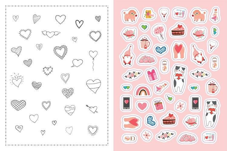 Produktbild: Stickerbuch Love I &Uuml;ber 1000 Sticker