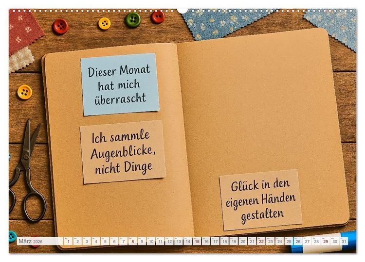 Produktbild: L&auml;cheln sammeln - Dein pers&ouml;nlicher Gl&uuml;ckskalender zum Mitgestalten (hochwertiger Premium Wandkalender 2026 DIN A2 quer), Kunstdruck in Hochglanz
