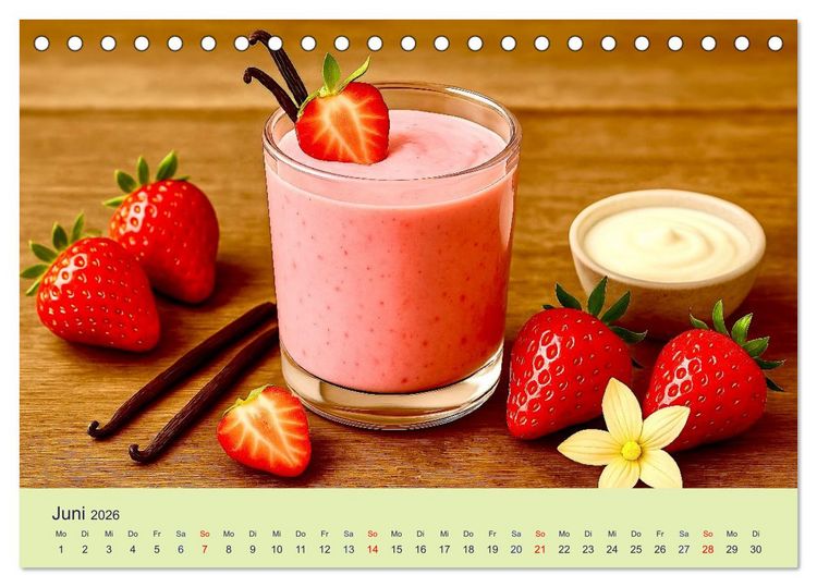 Produktbild: Gesunde Smoothies (Tischkalender 2026 DIN A5 quer), CALVENDO Monatskalender