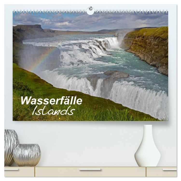 Produktbild: Wasserf&auml;lle Islands (hochwertiger Premium Wandkalender 2026 DIN A2 quer), Kunstdruck in Hochglanz