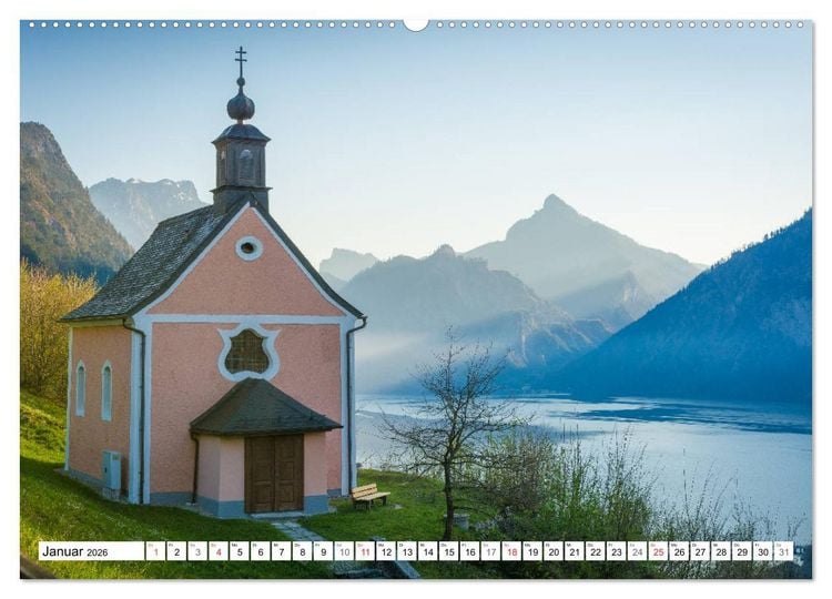 Produktbild: Ein Fr&uuml;hling am Traunsee - Vertr&auml;umte Ansichten (Wandkalender 2026 DIN A2 quer), CALVENDO Monatskalender