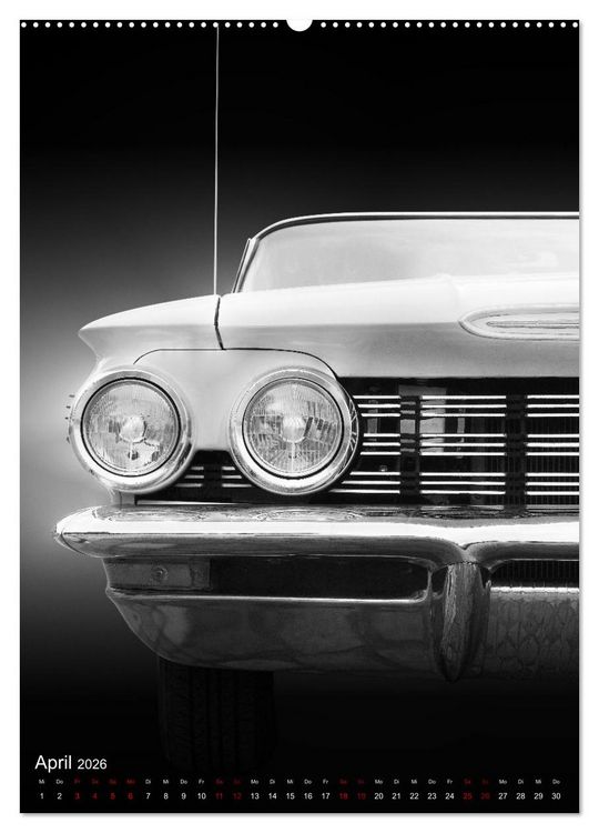 Produktbild: Amerikanische Autos aus den Jahren 1957 bis 1976 Frontansichten (Wandkalender 2026 DIN A2 hoch), CALVENDO Monatskalender