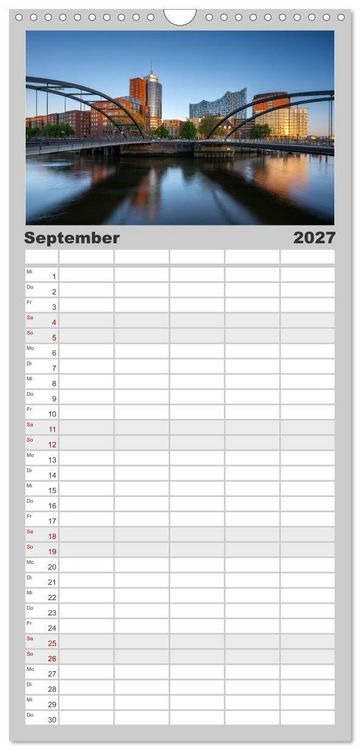 Produktbild: Familienplaner 2027 - Urbane Impressionen: Hansestadt Hamburg - Tor zur Welt mit 5 Spalten (Wandkalender, 21 x 45 cm) CALVENDO