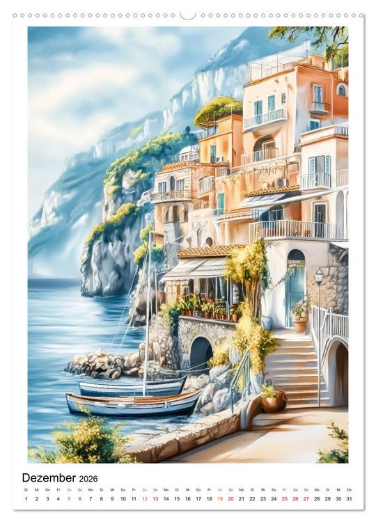 Produktbild: Dolce Vita an der K&uuml;ste von Amalfi (hochwertiger Premium Wandkalender 2026 DIN A2 hoch), Kunstdruck in Hochglanz
