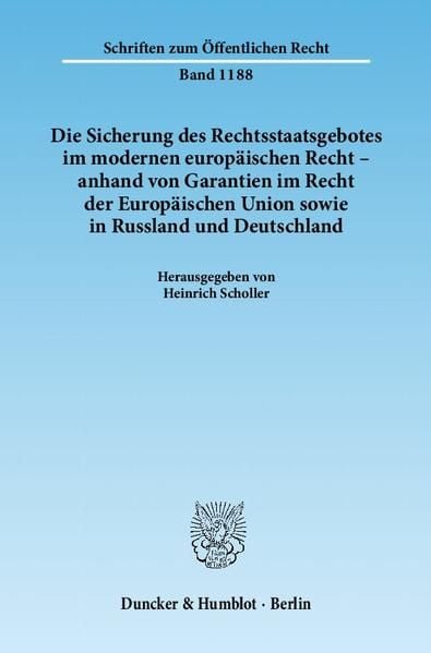 Produktbild: Sicherung des Rechtsstaatsgebotes