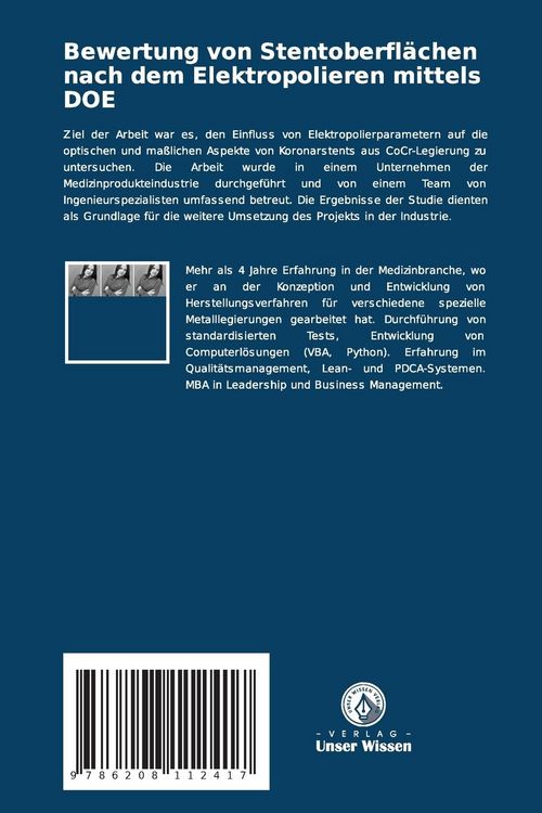 Produktbild: Bewertung von Stentoberfl&auml;chen nach dem Elektropolieren mittels DOE