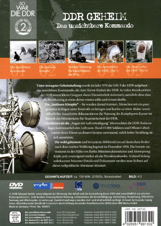 Produktbild: So war die DDR Vol. 2: DDR Geheim - Das unsichtbare Kommando [2 DVDs]