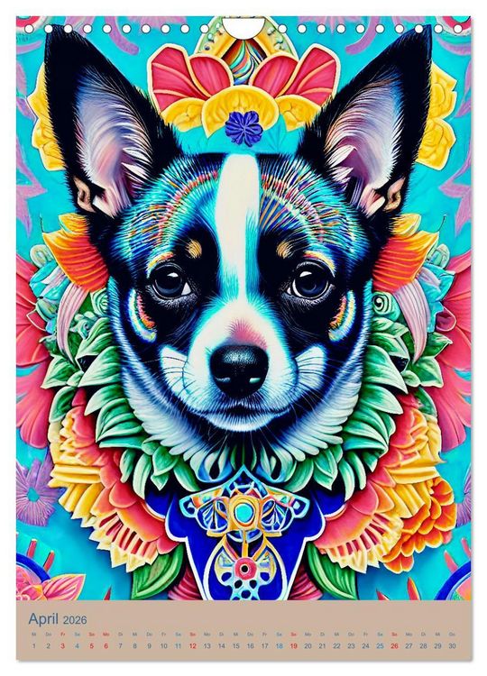 Produktbild: Chihuahuas. Kunstvolle Portr&auml;ts der kleinen Hunde (Wandkalender 2026 DIN A4 hoch), CALVENDO Monatskalender