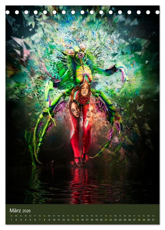 Produktbild: Bodypainting Adventures (Tischkalender 2026 DIN A5 hoch), CALVENDO Monatskalender