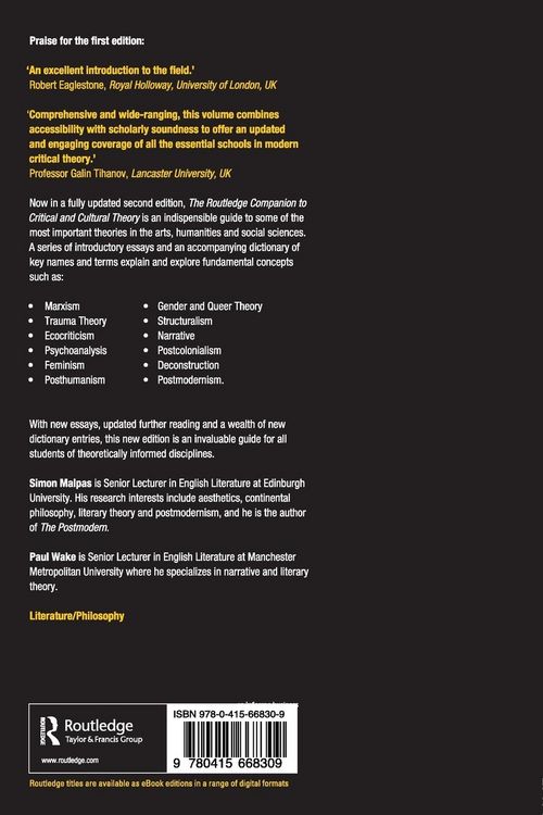 Produktbild: The Routledge Companion to Critical and Cultural Theory