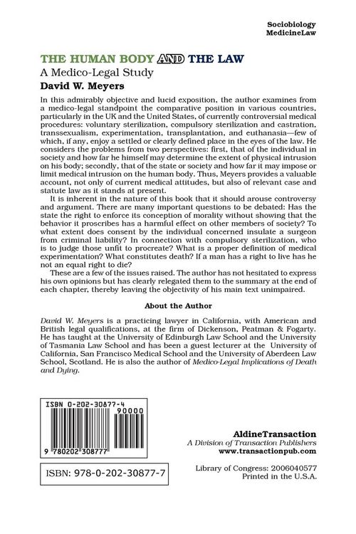 Produktbild: Human Body and the Law