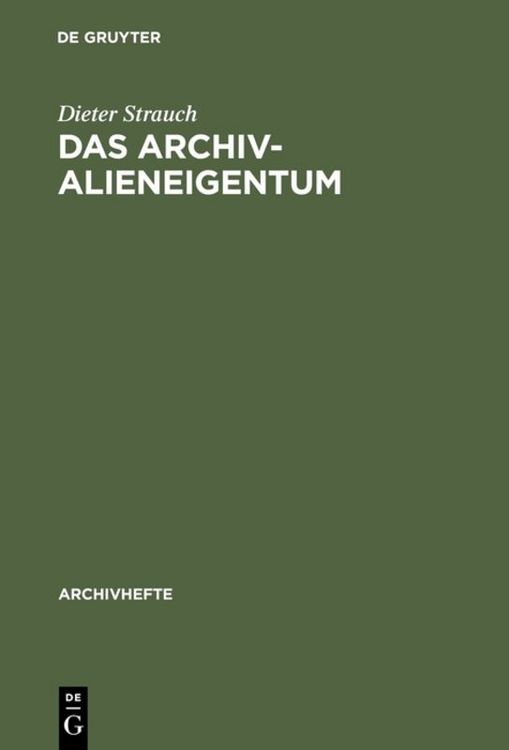Produktbild: Das Archivalieneigentum