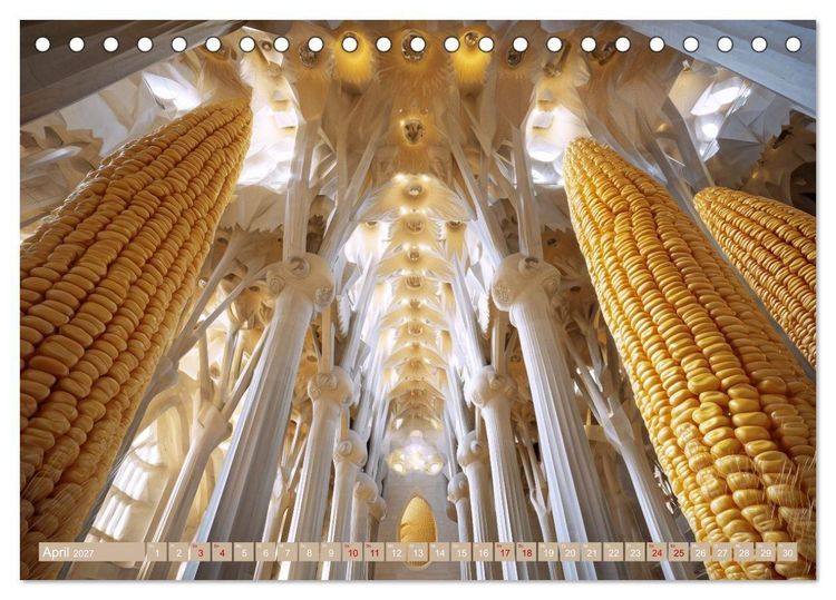 Produktbild: Vegitecture. Fotorealistische Visionen architektonischer Details (Tischkalender 2027 DIN A5 quer), CALVENDO Monatskalender