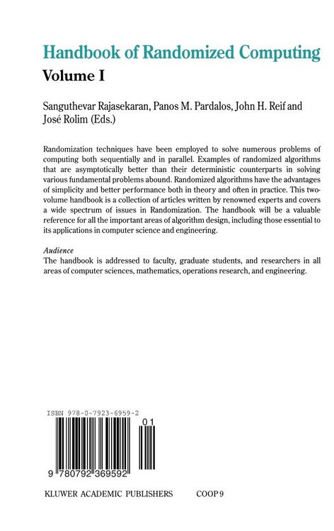 Produktbild: Handbook of Randomized Computing