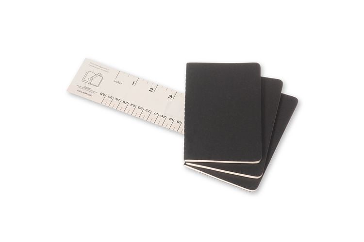 Produktbild: Moleskine Cahier pocket blanko schwarz DIN A6. 3er Pack