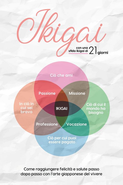 Produktbild: Ikigai: Come raggiungere felicit&agrave; e salute passo dopo passo con l'arte giapponese del vivere - con una sfida Ikigai di 21 giorni