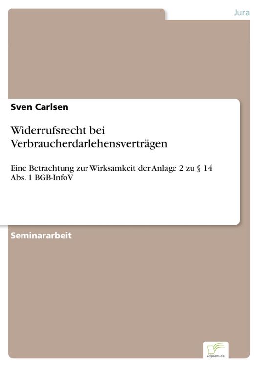 Produktbild: Widerrufsrecht bei Verbraucherdarlehensvertr&auml;gen