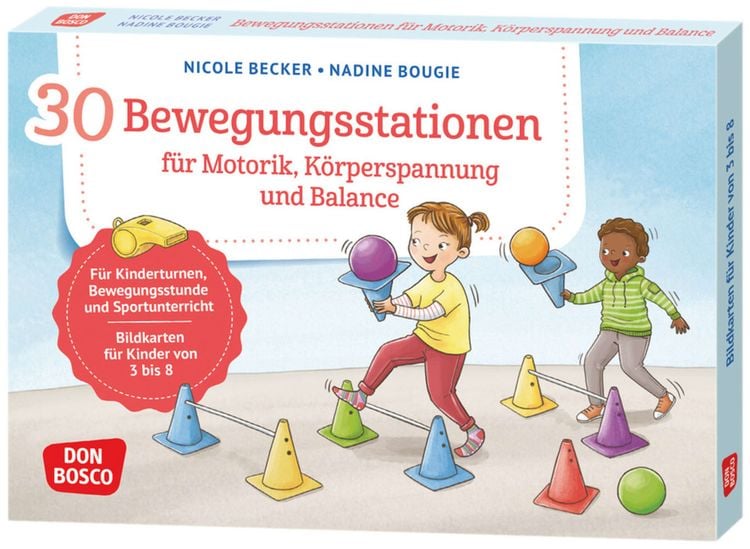 Bild vom Artikel 30 Bewegungsstationen für Motorik, Körperspannung und Balance. Bildkarten für Kinder von 3 bis 8 vom Autor Nicole Becker