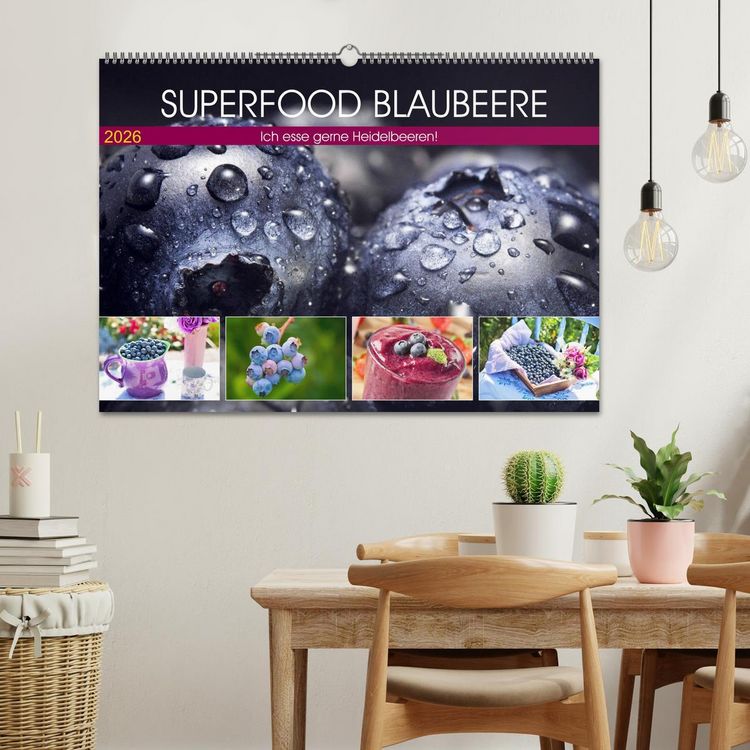 Produktbild: Superfood Blaubeere. Ich esse gerne Heidelbeeren! (Wandkalender 2026 DIN A2 quer), CALVENDO Monatskalender