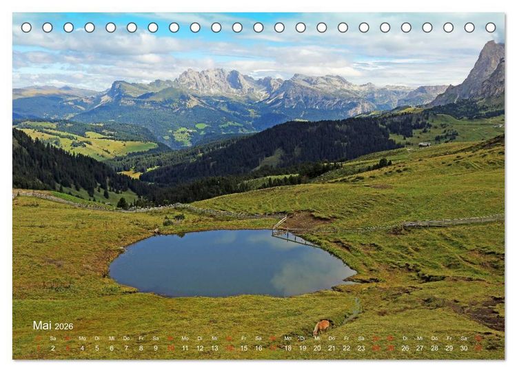 Produktbild: Urlaub auf der Seiser Alm (Tischkalender 2026 DIN A5 quer), CALVENDO Monatskalender