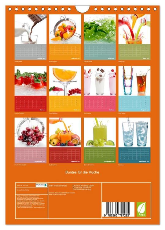 Produktbild: Buntes f&uuml;r die K&uuml;che (Wandkalender 2027 DIN A4 hoch), CALVENDO Monatskalender