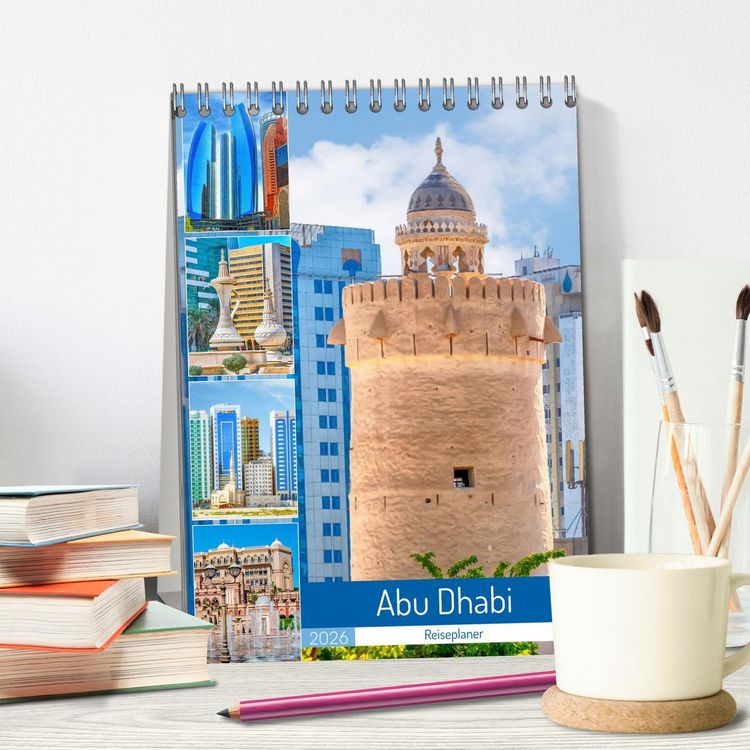 Produktbild: Abu Dhabi - Reiseplaner (Tischkalender 2026 DIN A5 hoch), CALVENDO Monatskalender