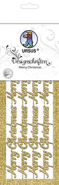 Produktbild: URSUS Designschriften "Merry Christmas", gold