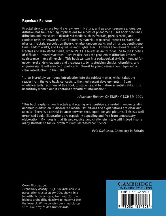 Produktbild: Diffusion and Reactions in Fractals and Disordered Systems