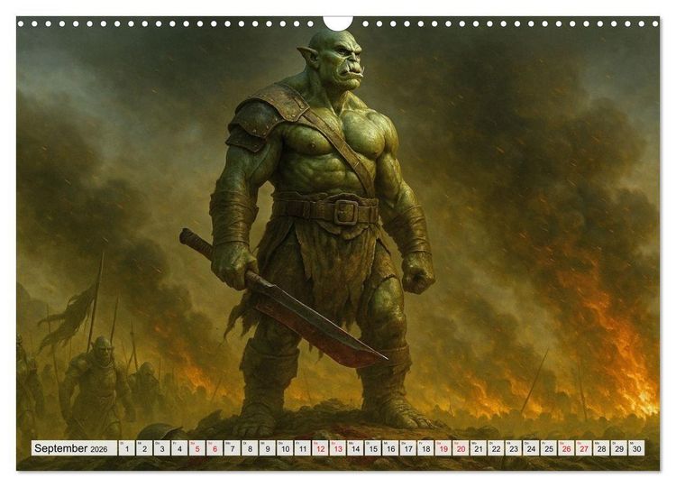 Produktbild: Erbe der Orks. Feuer und Schatten (Wandkalender 2026 DIN A3 quer), CALVENDO Monatskalender