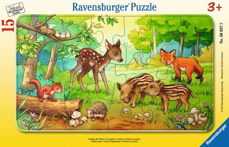 Produktbild: Rahmenpuzzle Ravensburger Tierkinder des Waldes 15 Teile