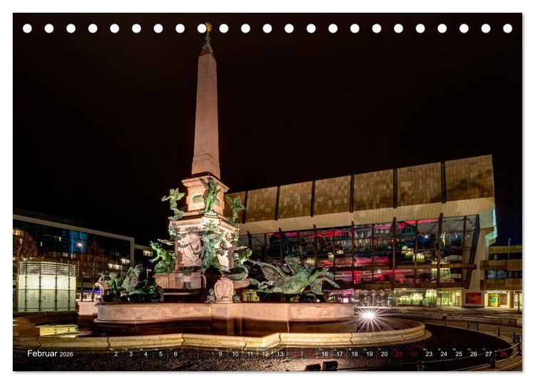 Produktbild: Nachts in Leipzig (Tischkalender 2026 DIN A5 quer), CALVENDO Monatskalender