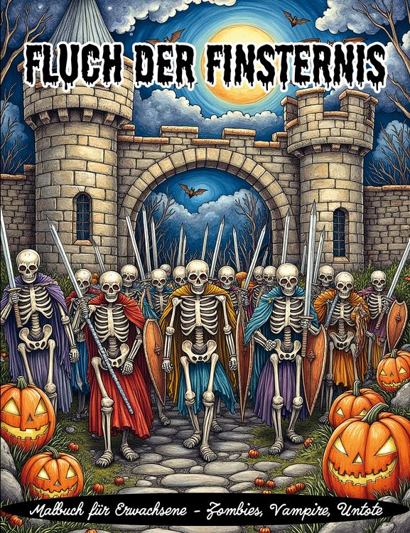 Produktbild: Fluch der Finsternis - Malbuch f&uuml;r Erwachsene - Halloween, Vampire, Untote, Zombies