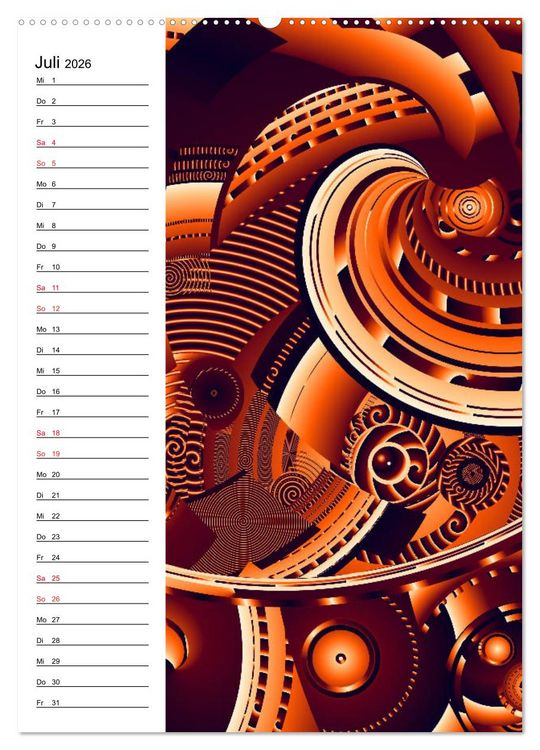 Produktbild: Geometrische Raumeindr&uuml;cke Planer (Wandkalender 2026 DIN A2 hoch), CALVENDO Monatskalender