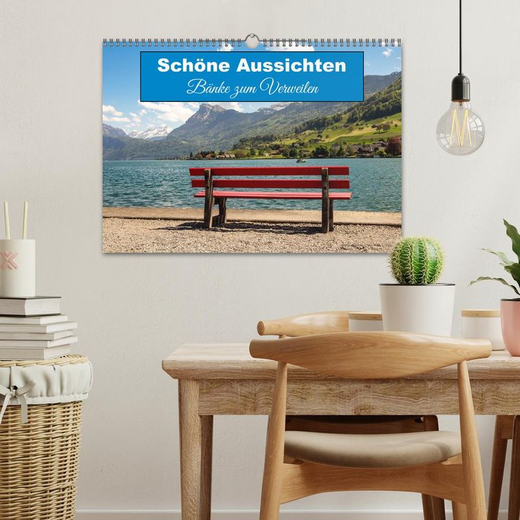 Produktbild: Sch&ouml;ne Aussichten B&auml;nke zum Verweilen (Wandkalender 2026 DIN A3 quer), CALVENDO Monatskalender