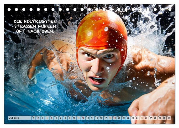 Produktbild: Schwimmen und Motivation (Tischkalender 2026 DIN A5 quer), CALVENDO Monatskalender