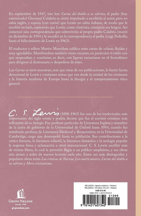 Produktbild: The Cartas En Lat&iquest;&iquest;n de C. S. Lewis Y Don Giovanni Calabria