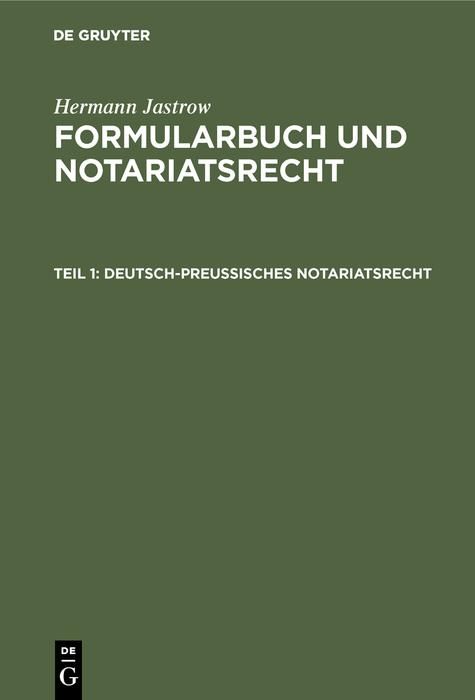 Produktbild: Deutsch-preu&szlig;isches Notariatsrecht
