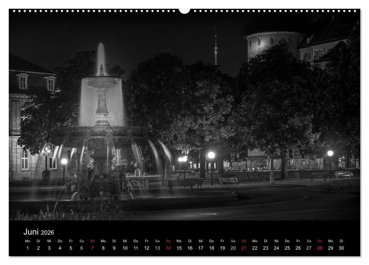 Produktbild: Stuttgart bei Nacht (hochwertiger Premium Wandkalender 2026 DIN A2 quer), Kunstdruck in Hochglanz